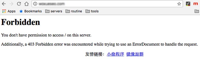 屏蔽IP后顯示403錯誤